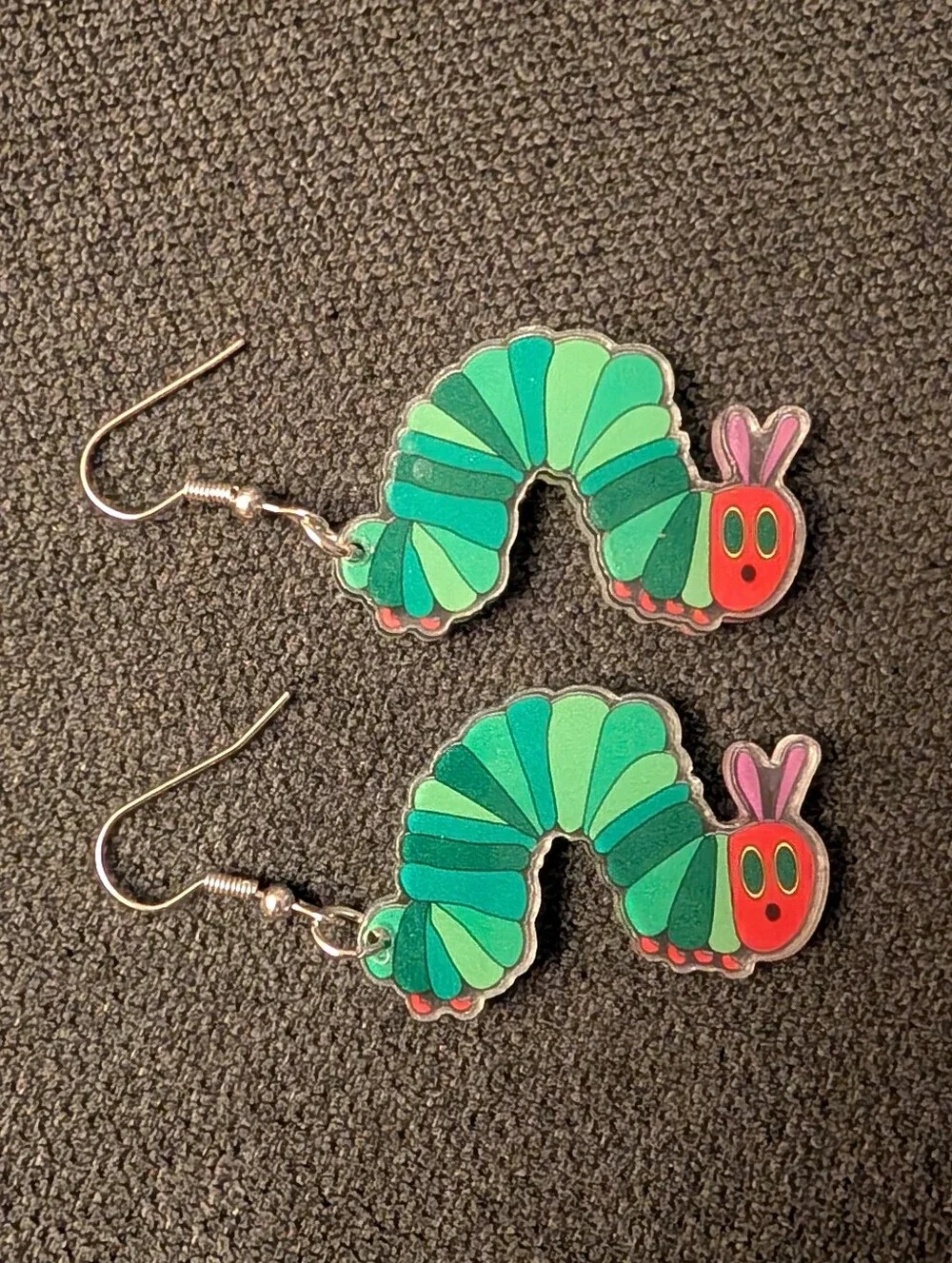 The Very Hungry Caterpillar Kids Green Caterpillar Dangle Earrings